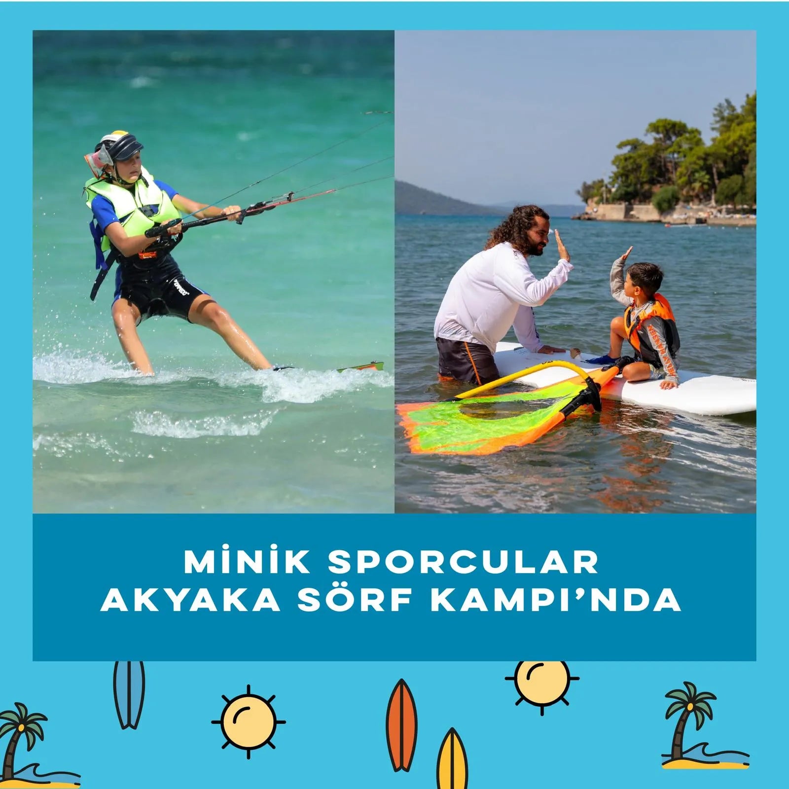 Minik Sporcular Akyaka Sörf Kampında